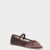 Loeffler Randall Leonie Chocolate Satin Ballet Flat