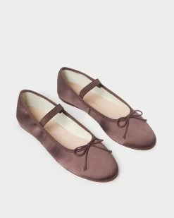 Loeffler Randall Leonie Chocolate Satin Ballet Flat 7 Loeffler Randall Leonie Chocolate Satin Ballet Flat -Outlet Velin Studio Store LEONIE SANT CHOCO 3