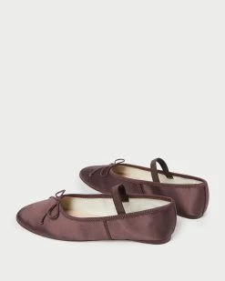 Loeffler Randall Leonie Chocolate Satin Ballet Flat 8 Loeffler Randall Leonie Chocolate Satin Ballet Flat -Outlet Velin Studio Store LEONIE SANT CHOCO 4