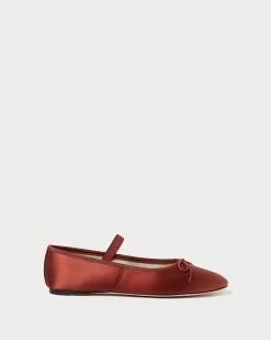 Loeffler Randall Leonie Terracotta Ballet Flat -Outlet Velin Studio Store LEONIE SATN TERRA 2