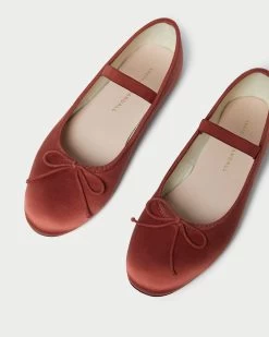 Loeffler Randall Leonie Terracotta Ballet Flat -Outlet Velin Studio Store LEONIE SATN TERRA 3