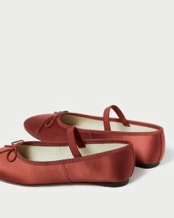 Loeffler Randall Leonie Terracotta Ballet Flat -Outlet Velin Studio Store LEONIE SATN TERRA 4