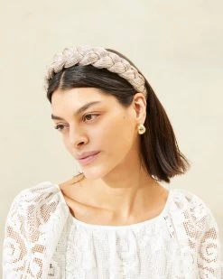 Loeffler Randall Lilac Champagne Braided Headband -Outlet Velin Studio Store LILAC PLA CHAMP 018copy