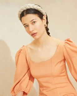 Loeffler Randall Lilac Platinum Braided Headband -Outlet Velin Studio Store LILAC PLA PLATNM 010