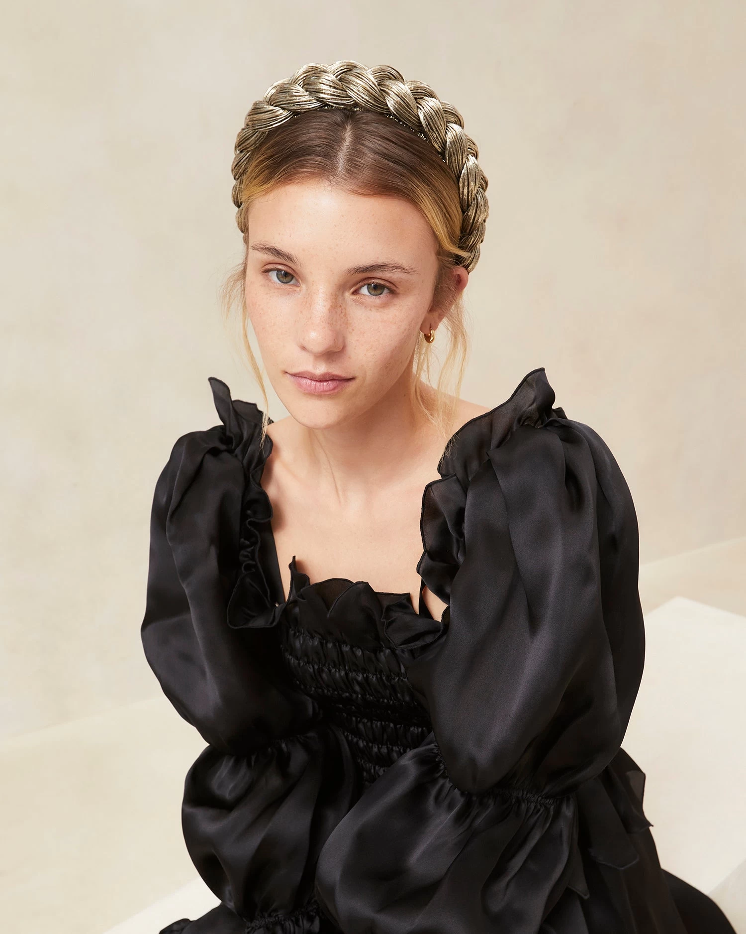 Loeffler Randall Lilac Dark Gold Braided Headband 3 Loeffler Randall Lilac Dark Gold Braided Headband - Image 3