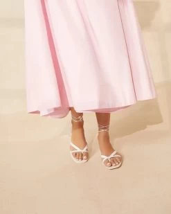 Loeffler Randall Lilla White Thong Wrap Sandal -Outlet Velin Studio Store LILLA VA DESWH 006copy