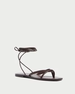 Loeffler Randall Lilla Espresso Thong Wrap Sandal