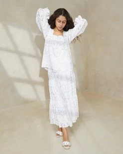 Loeffler Randall Lilibet Cream Square Neck Top