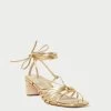 Loeffler Randall Lola Gold Knot Lace-Up Mid-Heel