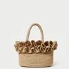 Loeffler Randall Lori Natural Raffia Ruffle Tote