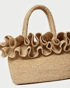 Loeffler Randall Lori Natural Raffia Ruffle Tote -Outlet Velin Studio Store LORI RL NATRL 4