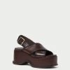 Loeffler Randall Mae Espresso/Black Platform Sandal