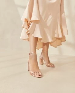 Loeffler Randall Malia Blush Curved-Heel Sandal 9 Loeffler Randall Malia Blush Curved-Heel Sandal -Outlet Velin Studio Store MALIA SATN BLUSH 5