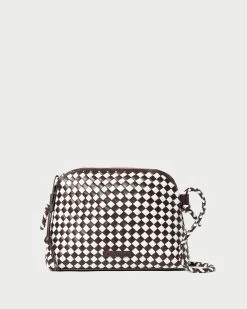 Loeffler Randall Mallory Chocolate/White Woven Crossbody