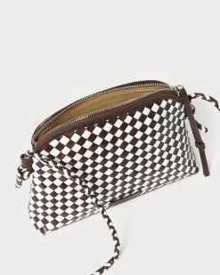 Loeffler Randall Mallory Chocolate/White Woven Crossbody -Outlet Velin Studio Store MALLORY SWL CHWHI 4