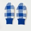 Loeffler Randall Marcel Blue/Cream Knit Mittens