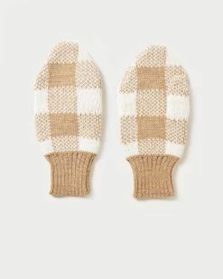 Loeffler Randall Marcel Camel/Cream Knit Mittens