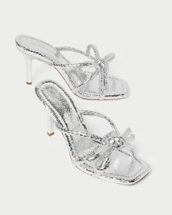 Loeffler Randall Margi Silver Bow Heel 7 Loeffler Randall Margi Silver Bow Heel -Outlet Velin Studio Store MARGI EMSK SILVR 3 1