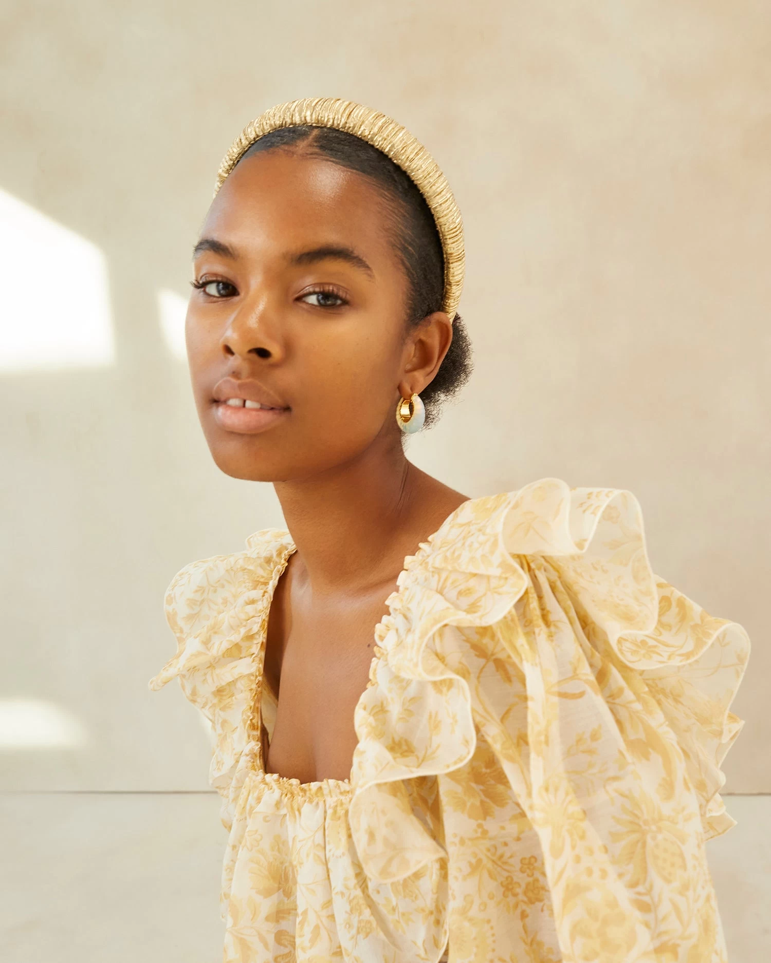 Loeffler Randall Marina Gold Puffy Headband 3 Loeffler Randall Marina Gold Puffy Headband - Image 3