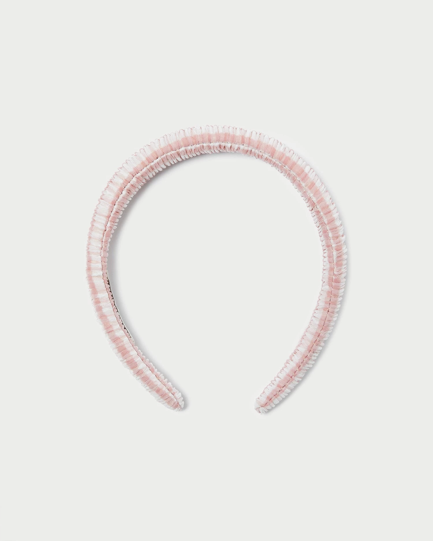 Loeffler Randall Marina Pink Gingham Puffy Headband 1 Loeffler Randall Marina Pink Gingham Puffy Headband