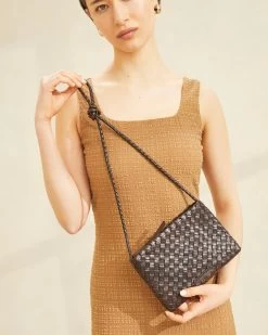 Loeffler Randall Marison Chocolate Woven Crossbody -Outlet Velin Studio Store MARISON WL CHOCO 065