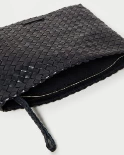 Loeffler Randall Marissa Black Flat Woven Clutch -Outlet Velin Studio Store MARISSA WL BLACK 4