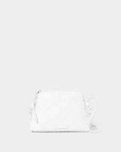 Loeffler Randall Marybeth White Mini Woven Crossbody