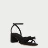 Loeffler Randall Mikel Black Bow Mid-Heel Sandal