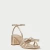 Loeffler Randall Mikel Champagne Bow Mid-Heel Sandal