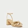 Loeffler Randall Mikel Natural Bow Mid-Heel Sandal