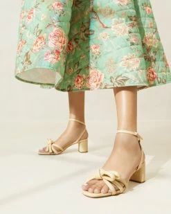 Loeffler Randall Mikel Natural Bow Mid-Heel Sandal -Outlet Velin Studio Store MIKEL R NATRL 3593 1