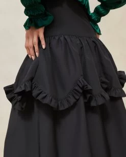 Loeffler Randall Milo Black Scalloped Ruffle Skirt 5 Loeffler Randall Milo Black Scalloped Ruffle Skirt -Outlet Velin Studio Store MILO SCTN BLACK 3