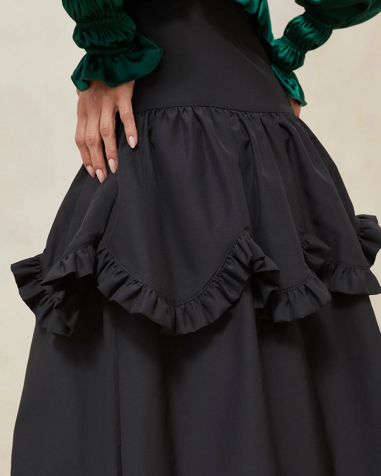 Loeffler Randall Milo Black Scalloped Ruffle Skirt 3 Loeffler Randall Milo Black Scalloped Ruffle Skirt - Image 3