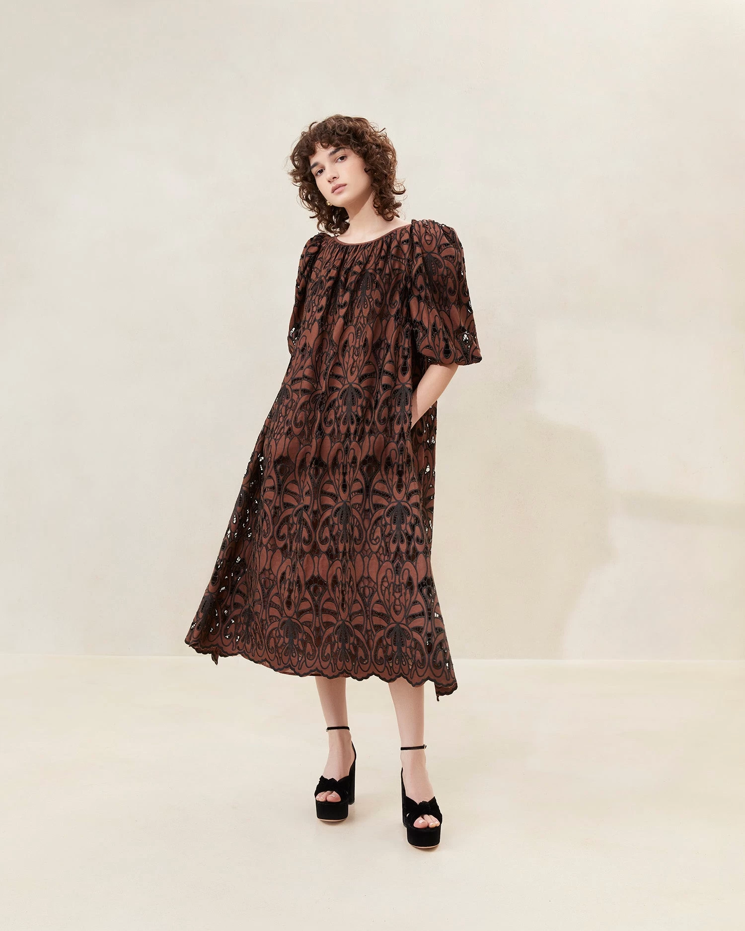 Loeffler Randall Mimi Black/Brown Oversized Dress 1 Loeffler Randall Mimi Black/Brown Oversized Dress