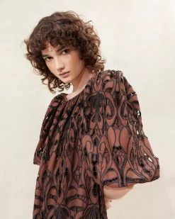 Loeffler Randall Mimi Black/Brown Oversized Dress 4 Loeffler Randall Mimi Black/Brown Oversized Dress -Outlet Velin Studio Store MIMI LACE BRDB 023copy2