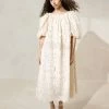 Loeffler Randall Mimi Tan Oversized Puff-Sleeve Dress