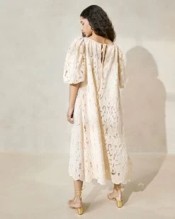 Loeffler Randall Mimi Tan Oversized Puff-Sleeve Dress -Outlet Velin Studio Store MIMI LACE TAN 062copy 8dd71c9a 7e7a 4a5d aed5 f17770b29b06