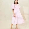 Loeffler Randall Mimi Pink Oversized Puff-Sleeve Dress