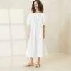 Loeffler Randall Mimi White Oversized Puff-Sleeve Dress