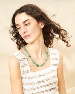 Loeffler Randall Mina Sage Floral Beaded Necklace -Outlet Velin Studio Store MINA RES SAGE 026copy