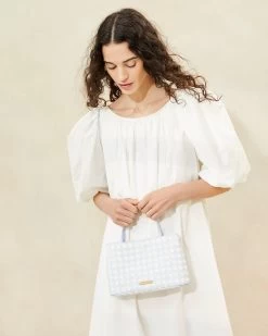 Loeffler Randall Minnow Blue/Cream Mini Tote -Outlet Velin Studio Store MINNOW WR LTBCR 006copy