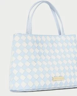 Loeffler Randall Minnow Blue/Cream Mini Tote -Outlet Velin Studio Store MINNOW WR LTBCR 4