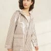 Loeffler Randall Misty Brown Gingham Rain Jacket