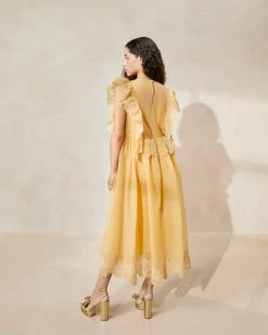 Loeffler Randall Naomi Dune Embroidered Scalloped Dress -Outlet Velin Studio Store NAOMI OR DUNE 070copy2