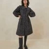 Loeffler Randall Nari Black Floral Coat Dress