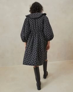 Loeffler Randall Nari Black Floral Coat Dress -Outlet Velin Studio Store NARI CTN BLACKDITSYFLORAL 3