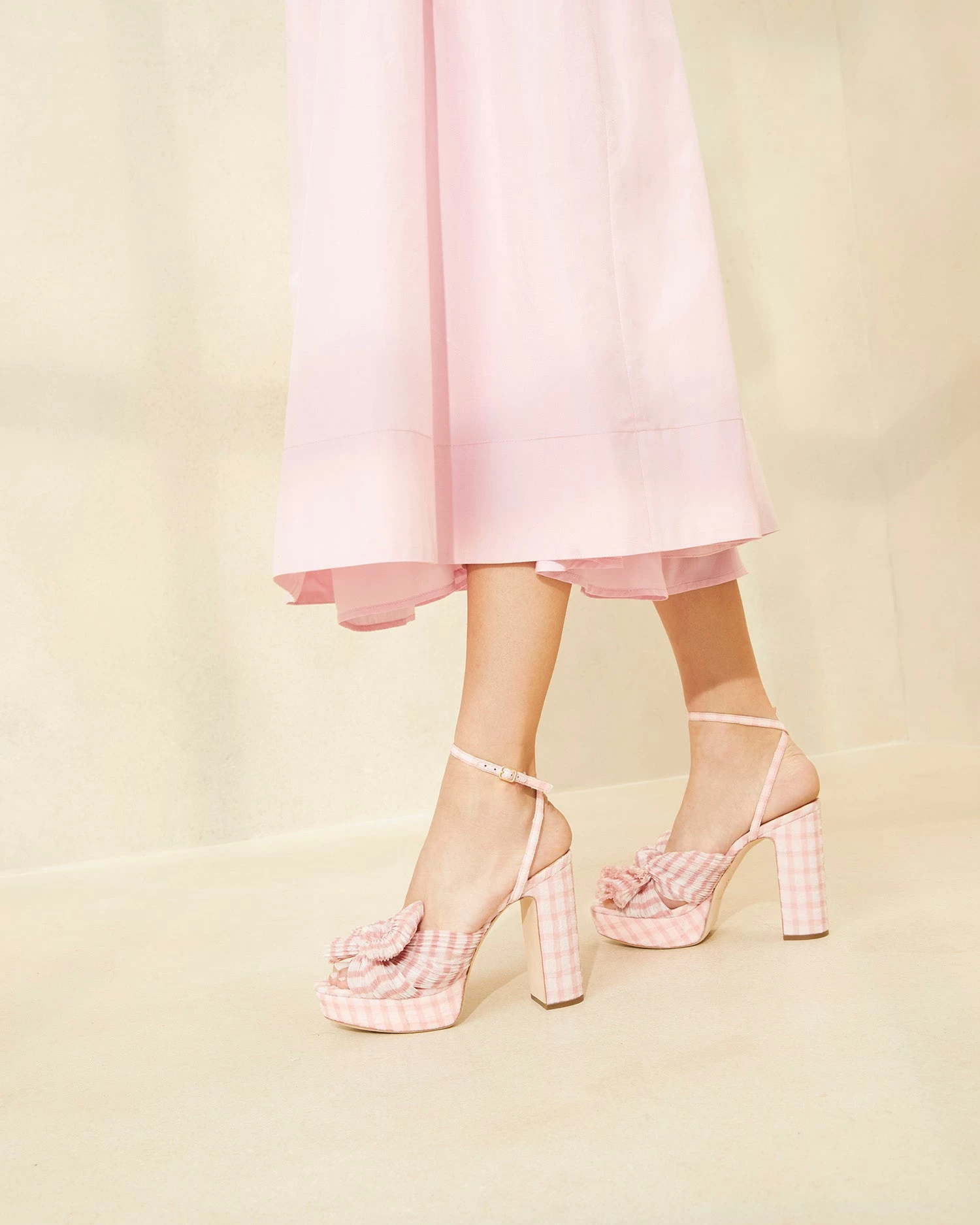Loeffler Randall Natalia Pink Gingham Bow Heel 5 Loeffler Randall Natalia Pink Gingham Bow Heel - Image 5