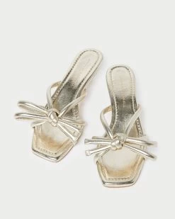Loeffler Randall Neely Champagne Bow Kitten-Heel Sandal -Outlet Velin Studio Store NELLY N CHMPN 3