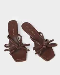 Loeffler Randall Neely Chocolate Bow Kitten-Heel Sandal 8 Loeffler Randall Neely Chocolate Bow Kitten-Heel Sandal -Outlet Velin Studio Store NELLY N CHOCO 4 1