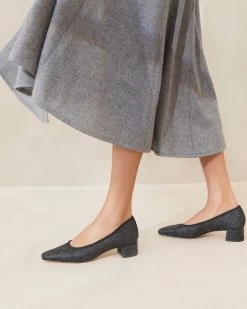 Loeffler Randall Nerine Black Mid-Heel Pump -Outlet Velin Studio Store NERINE R BLACK 019copy